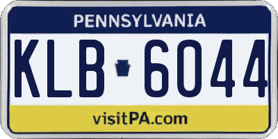 PA license plate KLB6044