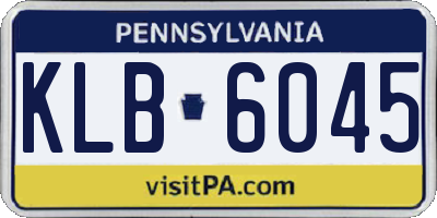 PA license plate KLB6045