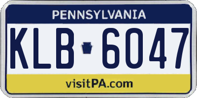 PA license plate KLB6047