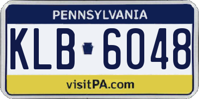 PA license plate KLB6048