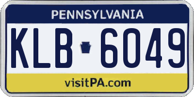 PA license plate KLB6049