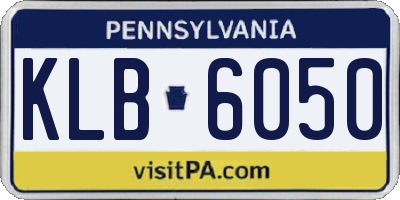 PA license plate KLB6050