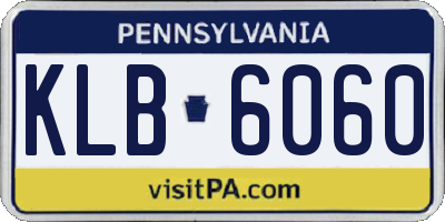PA license plate KLB6060