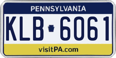 PA license plate KLB6061