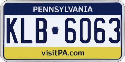 PA license plate KLB6063