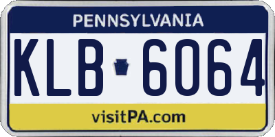 PA license plate KLB6064