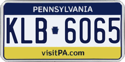 PA license plate KLB6065