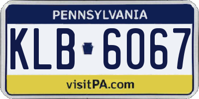 PA license plate KLB6067