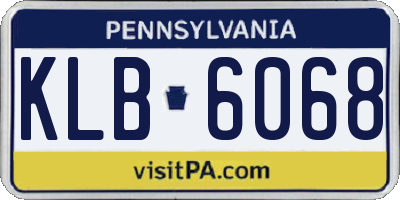 PA license plate KLB6068