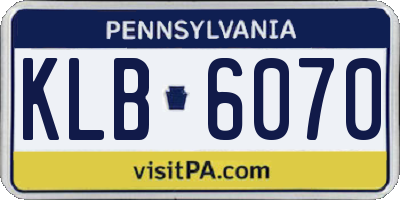 PA license plate KLB6070