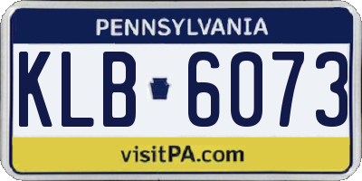 PA license plate KLB6073