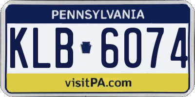 PA license plate KLB6074