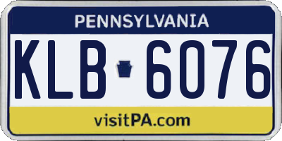 PA license plate KLB6076