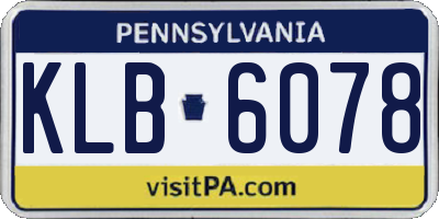 PA license plate KLB6078