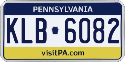 PA license plate KLB6082