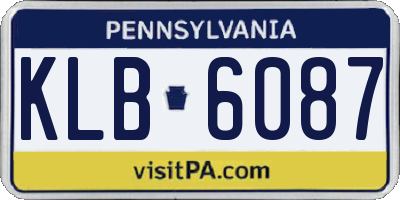 PA license plate KLB6087