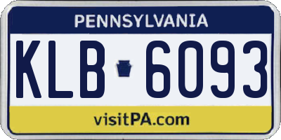 PA license plate KLB6093