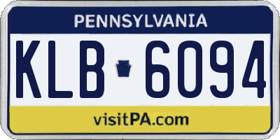 PA license plate KLB6094