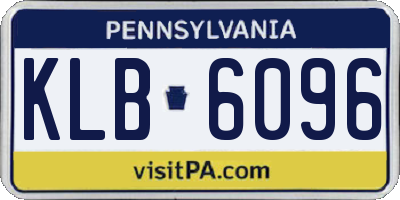 PA license plate KLB6096