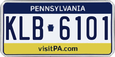PA license plate KLB6101
