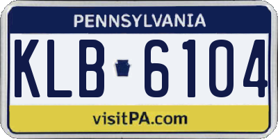 PA license plate KLB6104