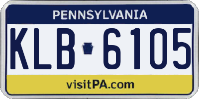 PA license plate KLB6105
