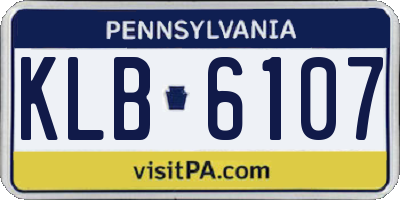 PA license plate KLB6107