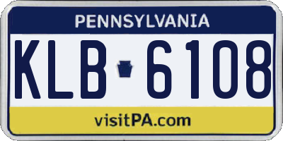 PA license plate KLB6108