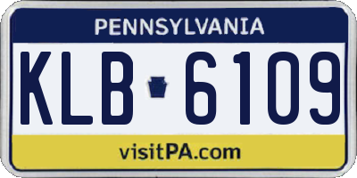 PA license plate KLB6109