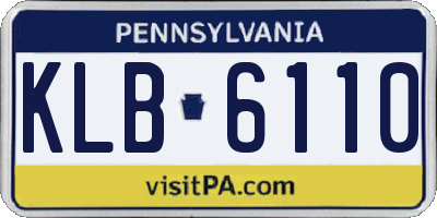 PA license plate KLB6110