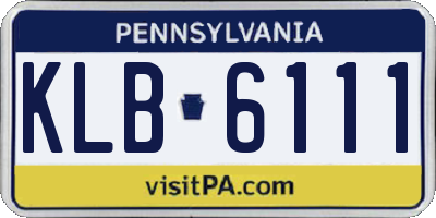 PA license plate KLB6111