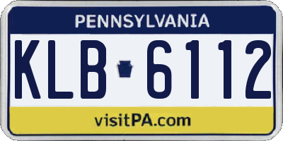 PA license plate KLB6112