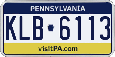 PA license plate KLB6113