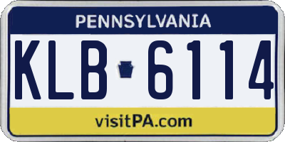 PA license plate KLB6114