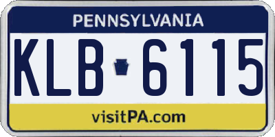 PA license plate KLB6115