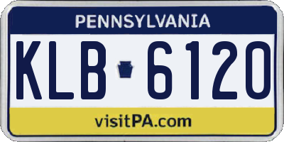 PA license plate KLB6120