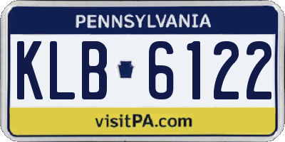 PA license plate KLB6122
