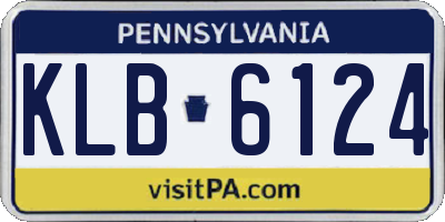 PA license plate KLB6124