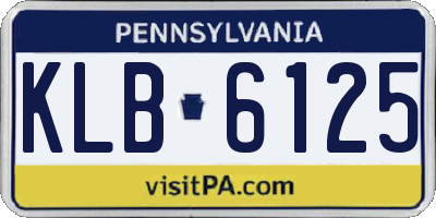 PA license plate KLB6125