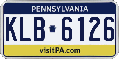 PA license plate KLB6126