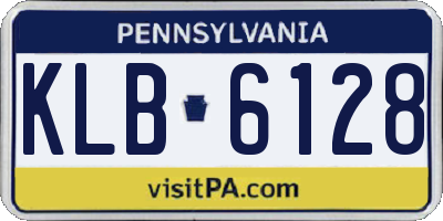 PA license plate KLB6128