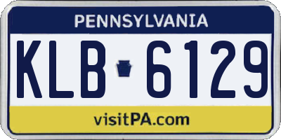 PA license plate KLB6129
