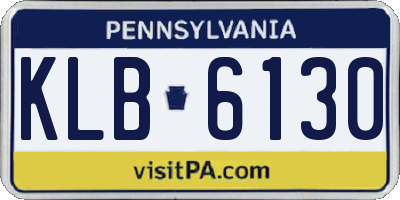 PA license plate KLB6130