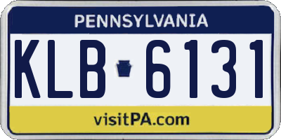 PA license plate KLB6131