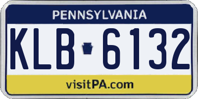 PA license plate KLB6132