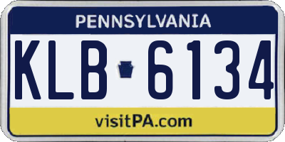 PA license plate KLB6134