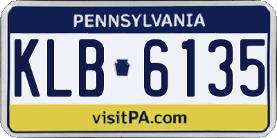 PA license plate KLB6135