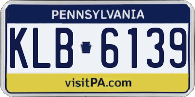 PA license plate KLB6139