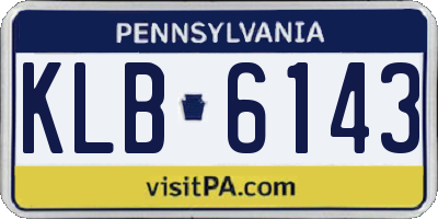 PA license plate KLB6143
