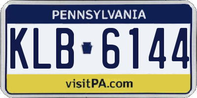 PA license plate KLB6144